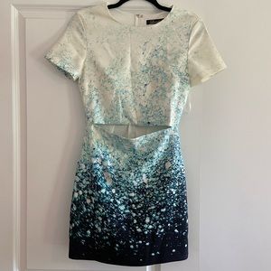 White Blue Mini Dress